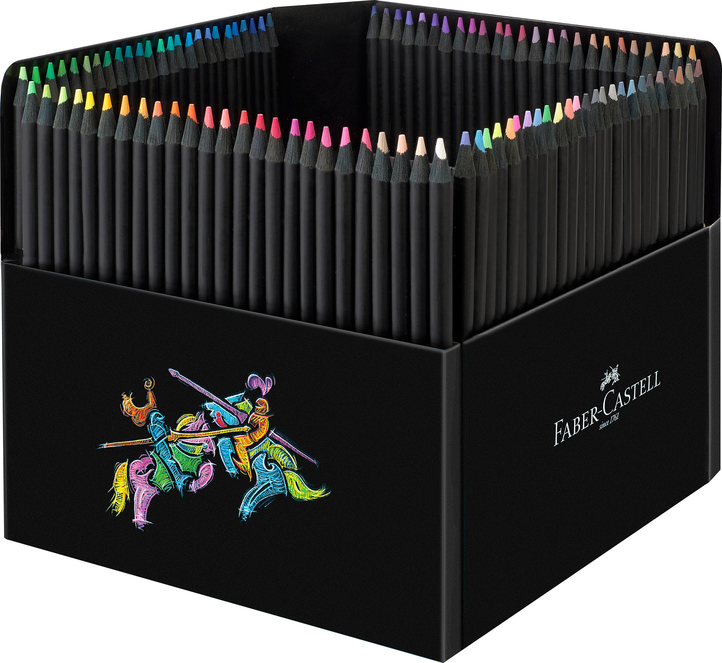 Faber-Castell Black Edition 100 High-Quality Colour Pencils and Pencil Holder