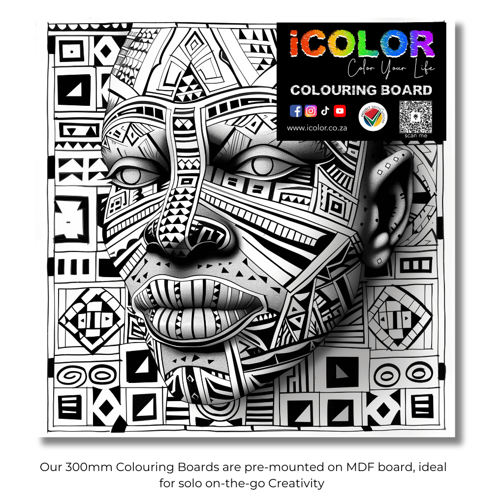 African Mask Collection Colouring Boards - African Art | iColor