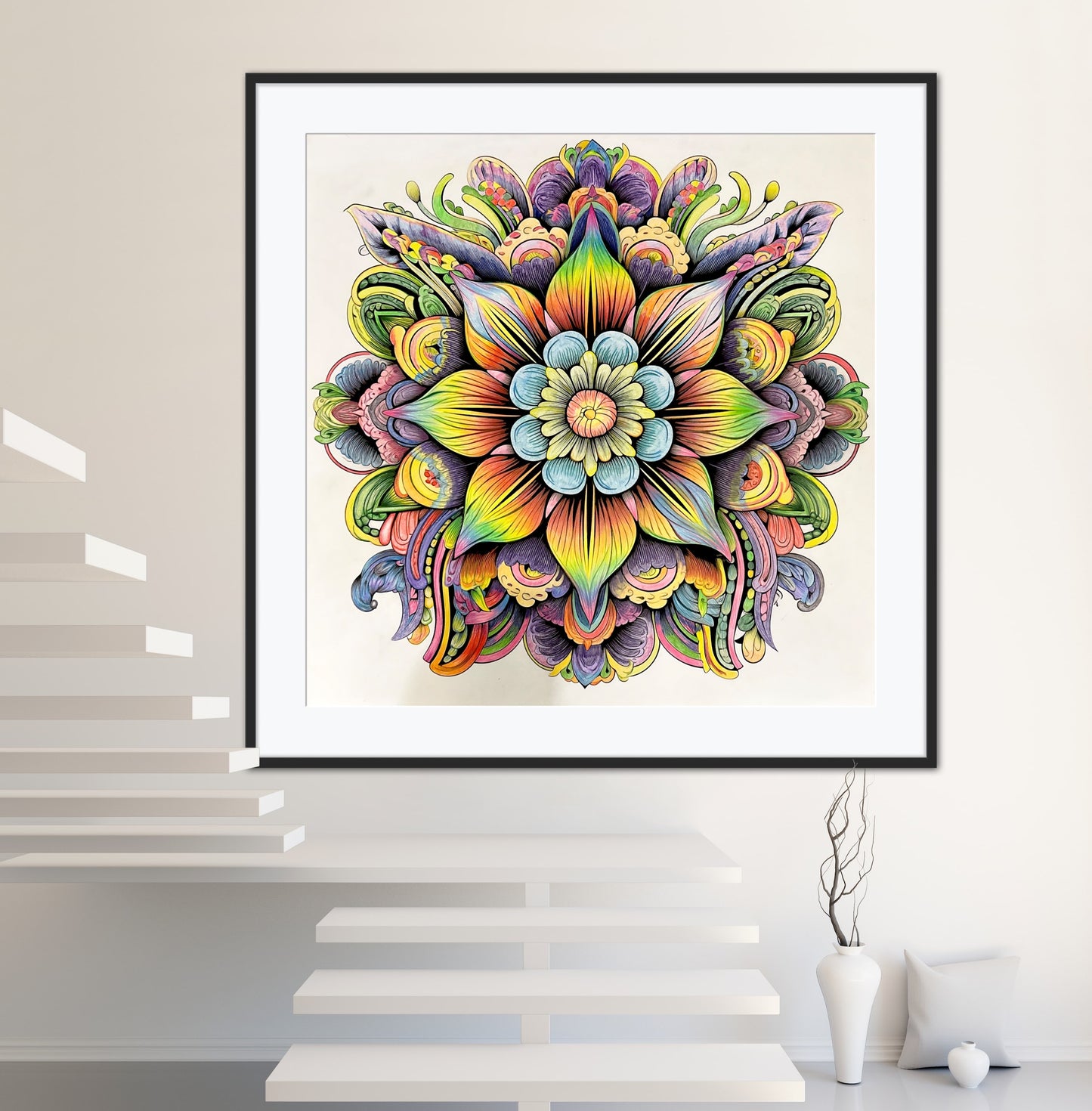 Lotus Mandala Coloring Poster - Intricate Mandala Art | iColor