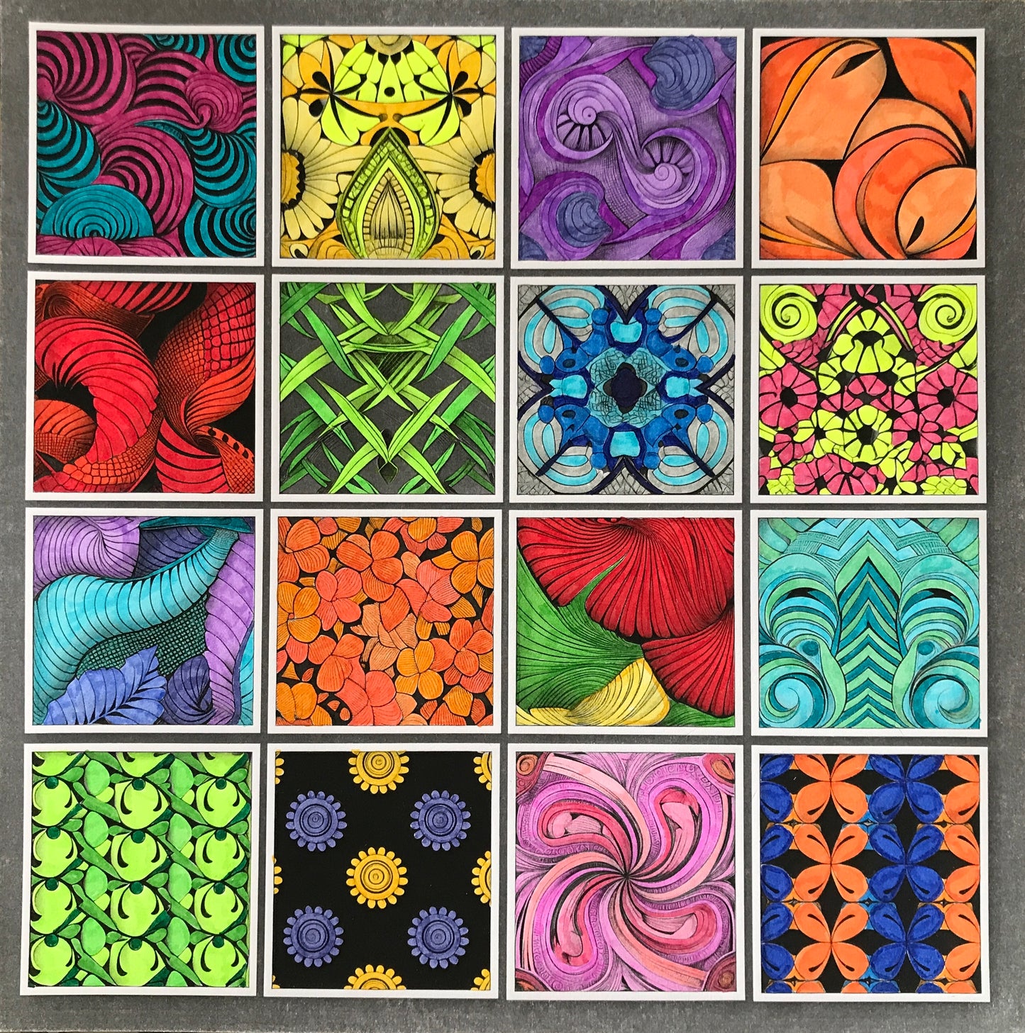 Geometric Harmony Mosaic Colouring Products - Intricate Zentangle Art | iColor