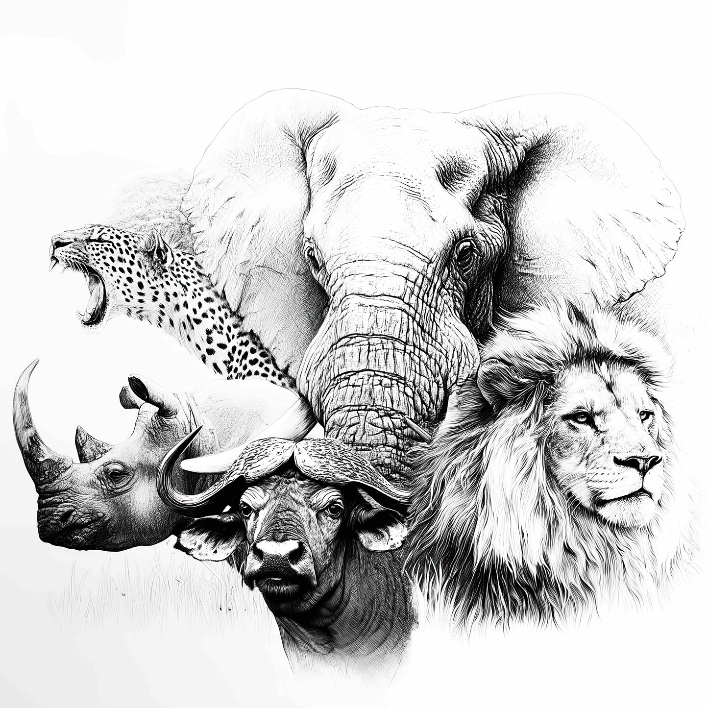 Legends of the Wild: Big 5 Colouring Products - Majestic Animal Art - iColor