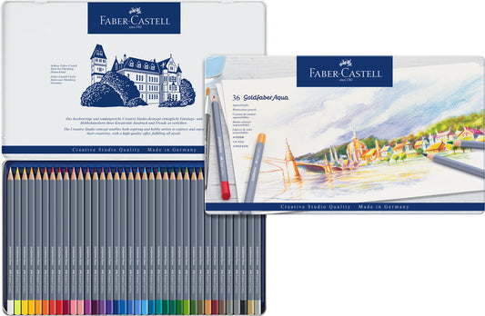 Faber-Castell Goldfaber Aqua 36 Watercolour Pencils Tin Case