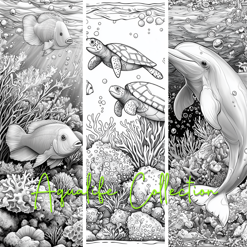 Aqualife Collection Colouring Posters - Sea Art | iColor