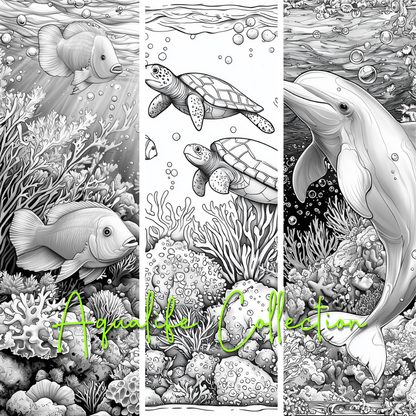 Aqualife Collection Colouring Posters - Sea Art | iColor
