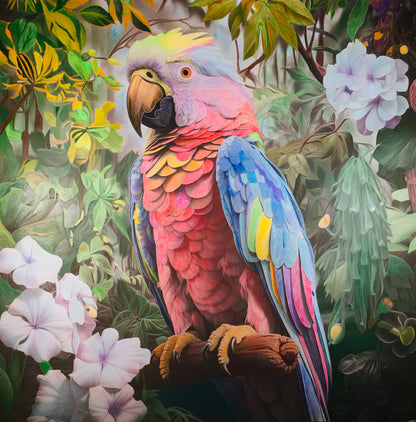 Fine Art - Leafy Parrot Colouring Products - Majestic Animal Art | iColor