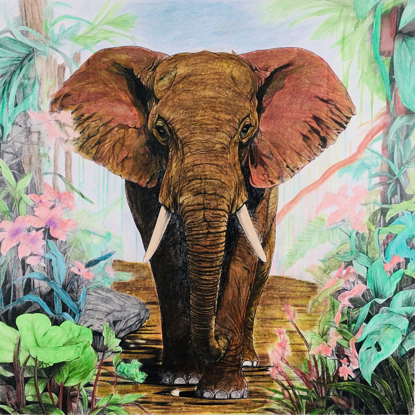 Fine Art - Majestic Elephant Colouring Products - Majestic Animal Art | iColor