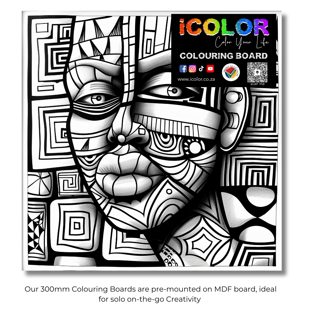 African Mask Collection Colouring Boards - African Art | iColor