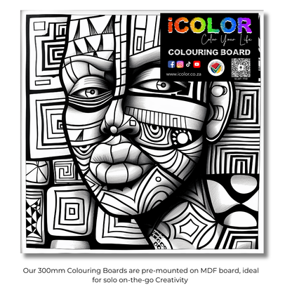 African Mask Collection Colouring Boards - African Art | iColor