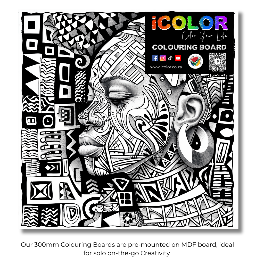 African Mask Collection Colouring Boards - African Art | iColor