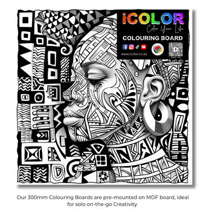African Mask Collection Colouring Boards - African Art | iColor