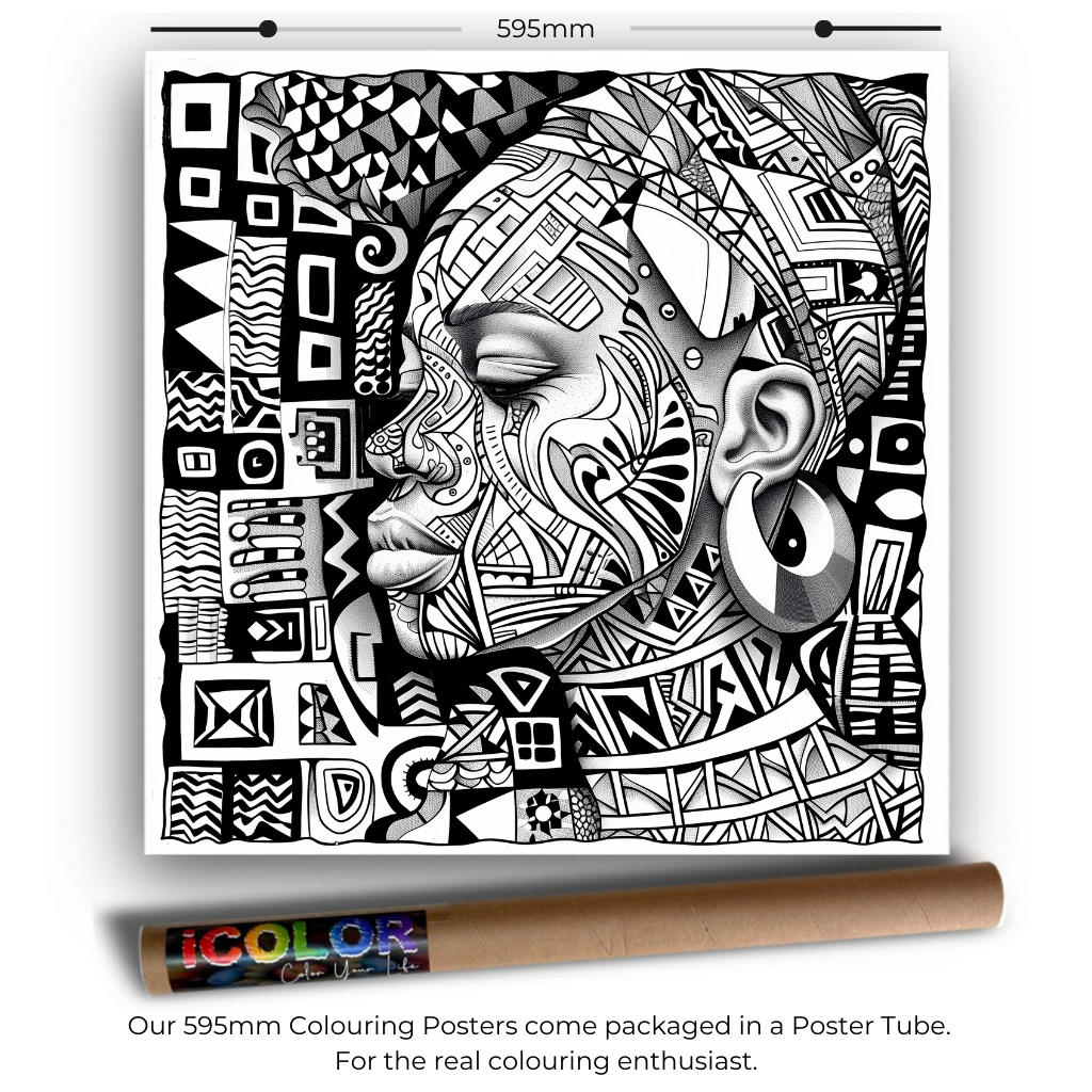 African Mask Collection Colouring Posters - African Art | iColor