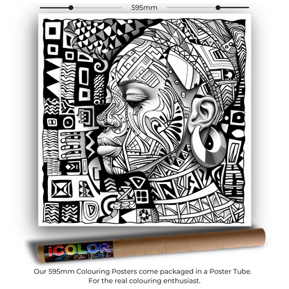 African Mask Collection Colouring Posters - African Art | iColor