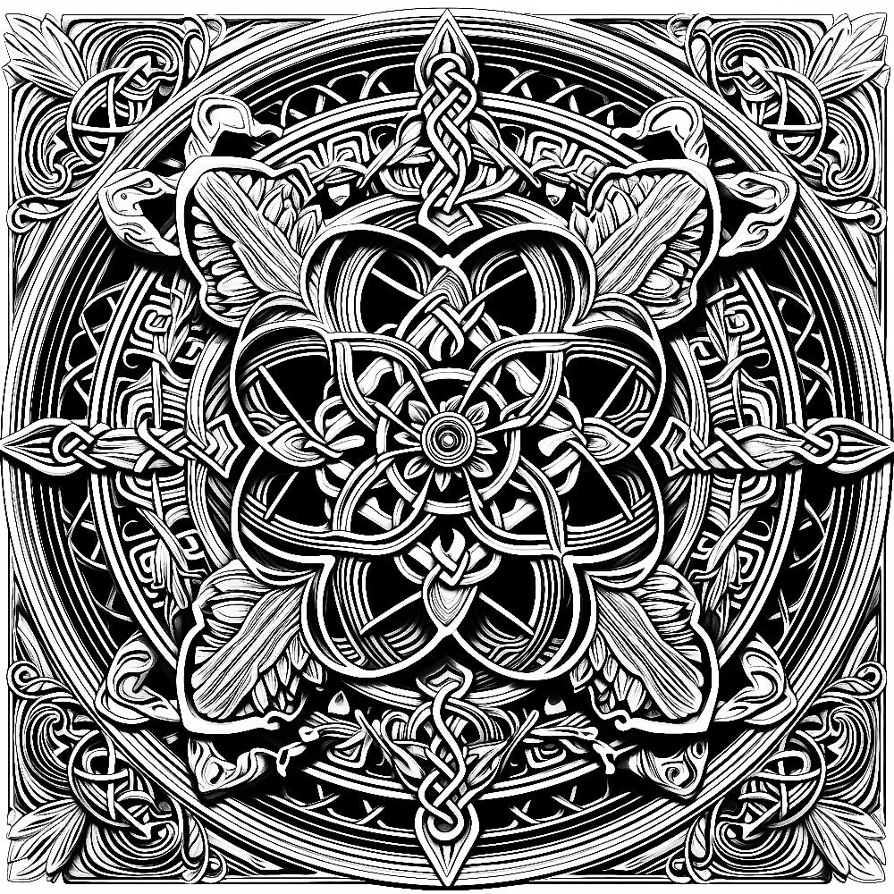 Silver Spear Celtic Mandala Colouring Products - Intricate Mandala Art | iColor