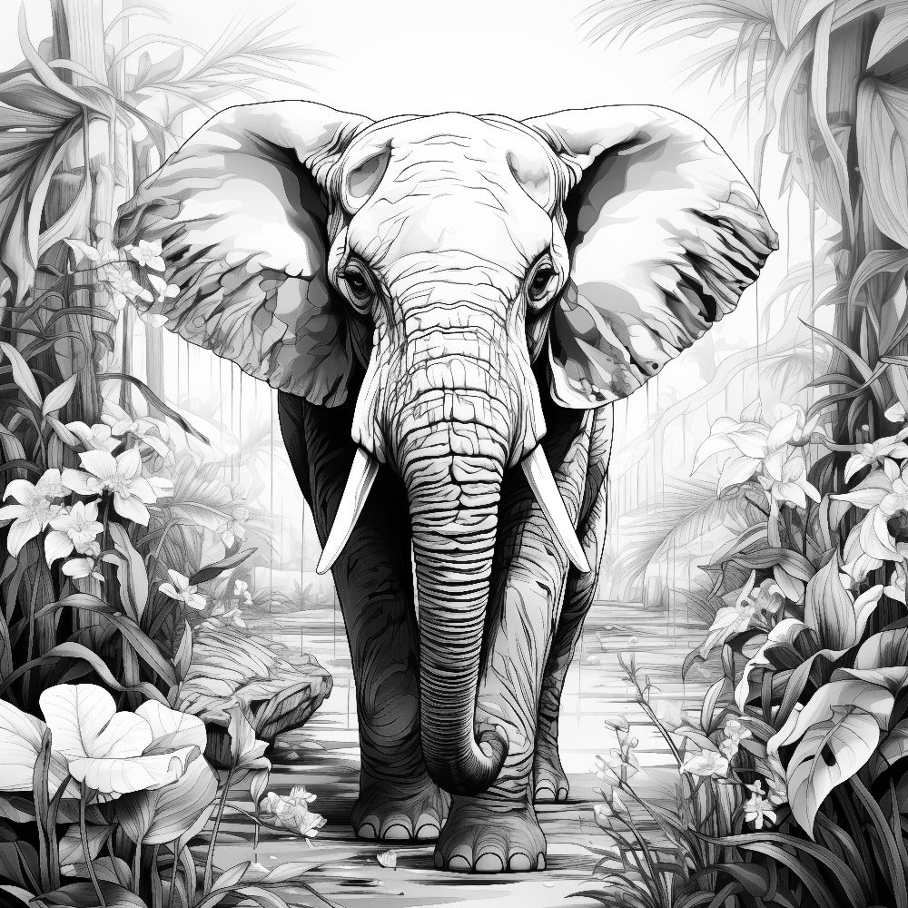 Fine Art - Majestic Elephant Colouring Products - Majestic Animal Art | iColor