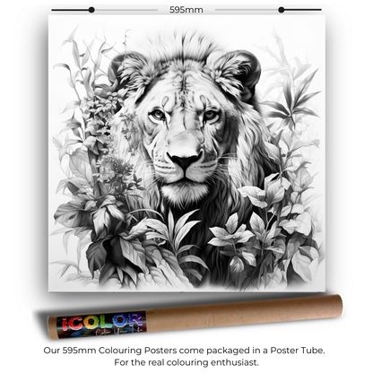 Fine Art - Leafy Lion Colouring Products - Majestic Animal Art | iColor