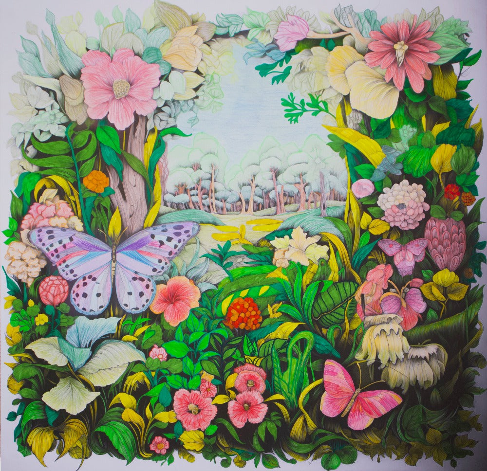 Butterfly Meadow Colouring Products - Picturesque Scenery Art | iColor