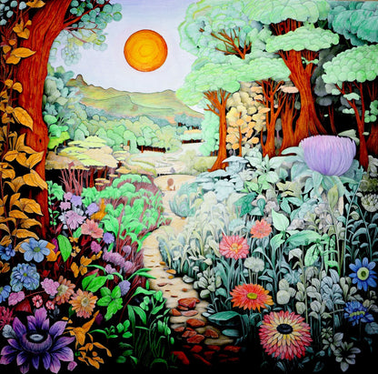 Flower Sunshine Colouring Products - Picturesque Scenery Art | iColor