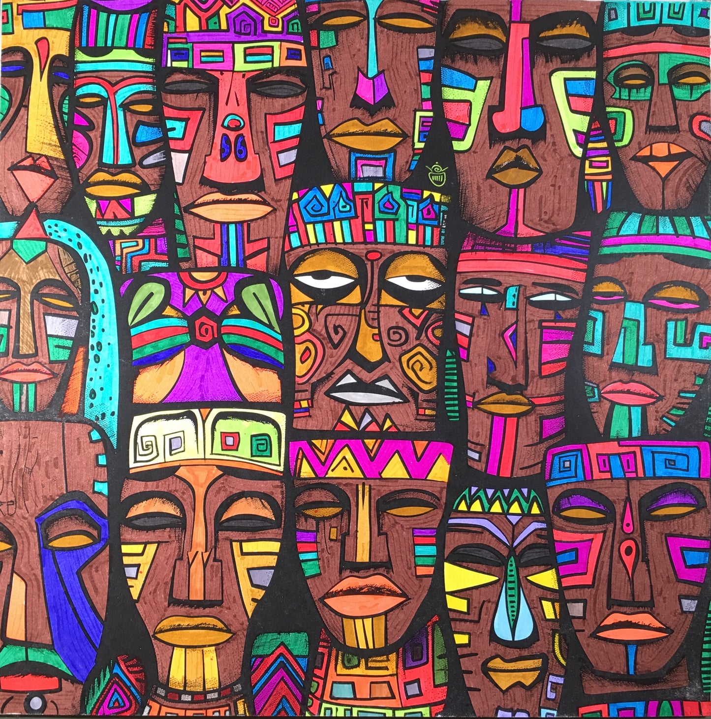 Faces of Folklore Kids Colouring Products - African Mask Kids Art | iColor