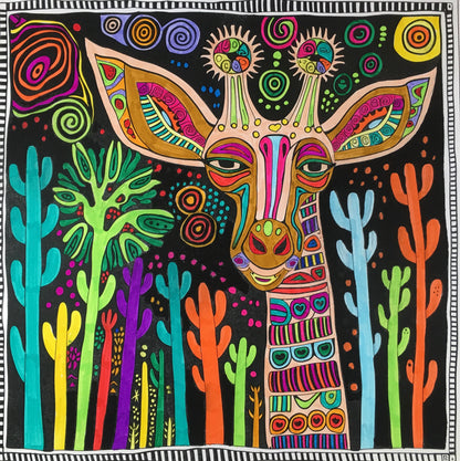 Giraffe's Day Out Kids Coloring Products - Abstract Kids Art | iColor