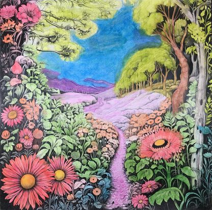 Meadow Oasis Colouring Products - Picturesque Scenery Art | iColor