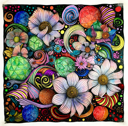 Botanical Whorls Abstract Colouring Products - Intricate Abstract Art | iColor