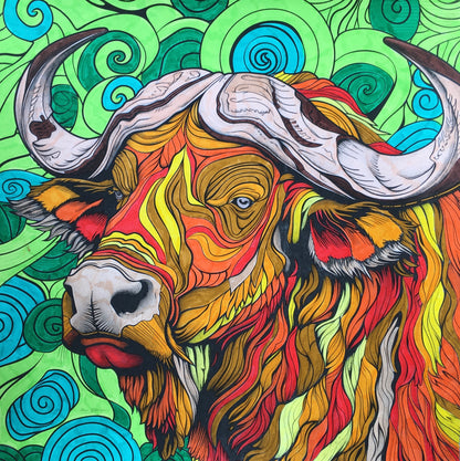 Buffalo Spirals Colouring Products - Majestic Animal Art | iColor