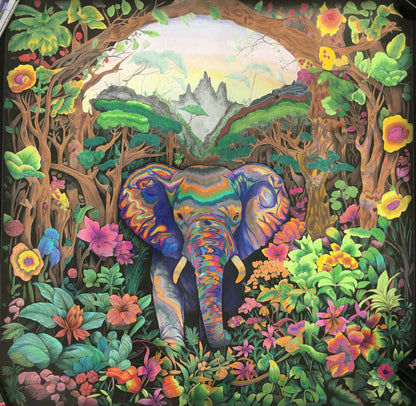 Jungle Elephant Colouring Products - Majestic Animal Art | iColor