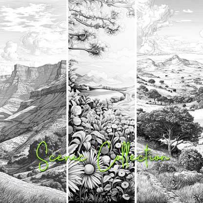 Scenery Collection Greeting Cards - Scenic Art | iColor