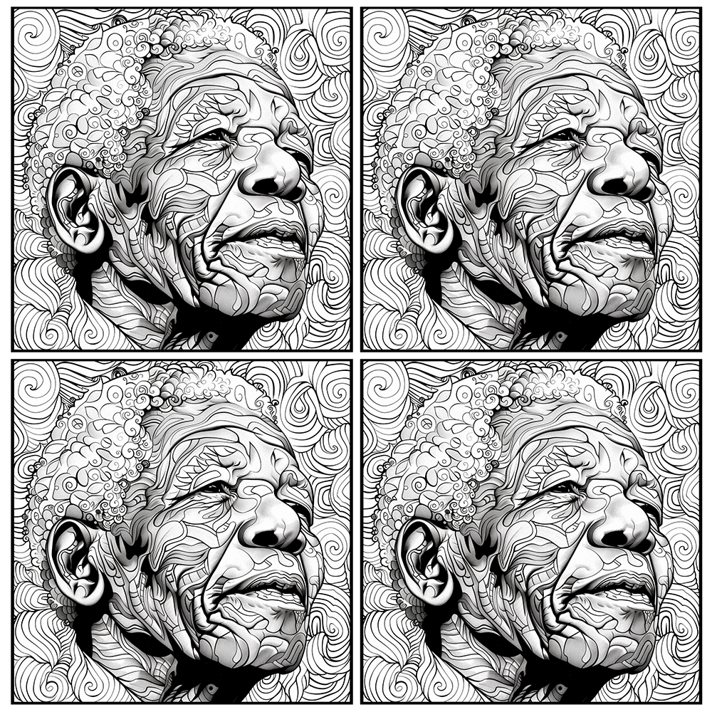 Reflections of Madiba Colouring Products - Multi-Panel Tribute to Nelson Mandela | iColor