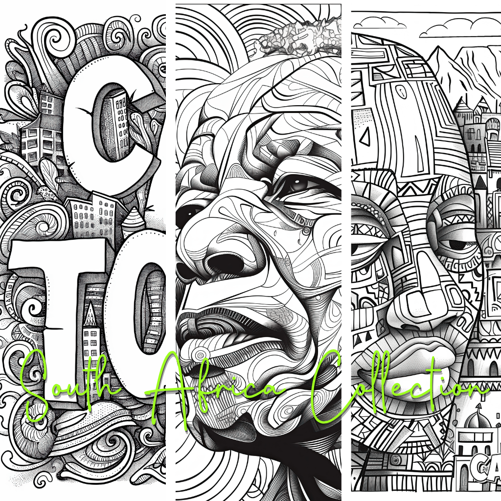 South Africa Collection Colouring Posters - South African Art | iColor