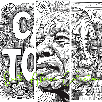 South Africa Collection Colouring Posters - South African Art | iColor