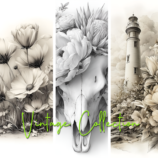 Vintage Floral Collection Colouring Boards - Vintage Floral Art | iColor