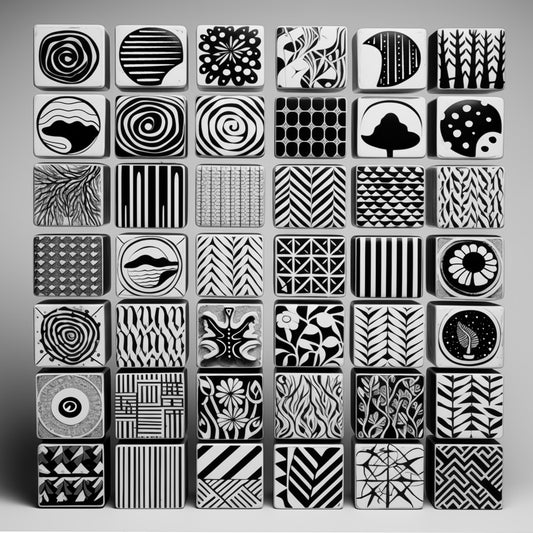 "Zentangle Blocks Coloring Poster from the Zentangle Collection, featuring an array of intricate patterns within distinct squares. Ideal for individual relaxation or group coloring, this poster offers a range of bold geometric and organic designs to inspire calm and focus. Perfect for those seeking a creative escape through detailed zentangle art."